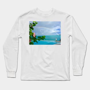 Rainbow over Hibiscus Long Sleeve T-Shirt